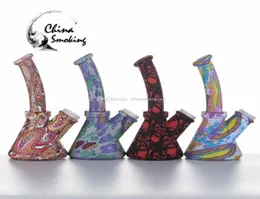 Silicone Bong 64 Inch Beaker Base Water Pipes selling printing 14mm female unbreakable bongs Silicone Downstem Glass Bowl6146754