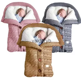 Sıcak uyku tulumları bebek bebek kış kalın düğmesi örgü yatak çuval kundak battaniyeleri arabası footmuff yürümeye başlayan çocuk wrapvaiduryb