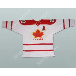 Anpassad vit i Red Stripe Canada 20 Hockey Jersey New Top Ed S-M-L-XL-XXL-3XL-4XL-5XL-6XL