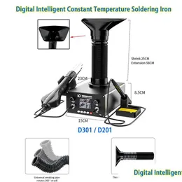 Soldering Irons Stations Wholesale Ly-Tbk D301 D201 2-In-1 Function Digital Intelligent Constant Temperature Iron Smd Station Buil Otbq2