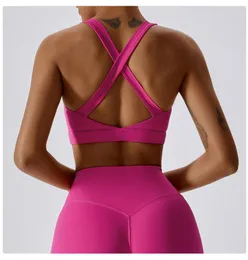Yoga Outfit CUTIES Crisscross Sports Bra Women Proof Gym Fitness Top Athletic Running Workout Underwear 2023 Quick Dry Bralette Tops