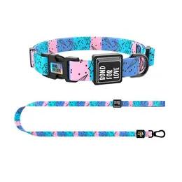 Sets Dog Collars Leather Pet Dog Adjustable Collar Leash Lead For Small Medium Large Dogs Pit bull Bulldog Pugs Beagle