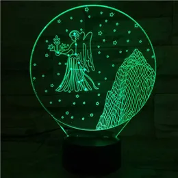 Light Lights Virgo Zodiac 3D Night Lamp Decorative Idours Up Uperst Lighting Exmas Hight Hight 7 Color Dchange Touch Sensor LED LID LIGHT YQ231127