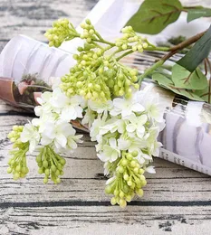 Decorative Flowers Wreaths 4Pcslot Artificial Lilac Beautiful Silk Flores For Home Wedding DIY Decoration Fake Flower Arrangeme6578821