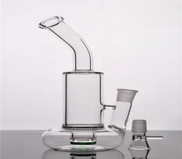 Pure Glass Hookahs Simple Glass Water Pipes Bent Neck Dab Oil Rigs 105 tum och 18mm Joint9516548