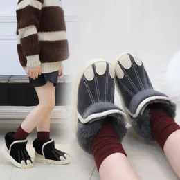 Boots Felt Korean Winter Girls Shoes Boys Kids Warm Princess Cat Paw Plush Boot Baby Girl Children Footware 231127