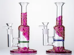 Heady Glass Bong 9 인치 물 담뱃대 14mm 암컷 Jonit Water Pipe Honeycomb Perc Oil DAB RIG 흡연 액세서리 깔때기 보울 6589535