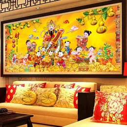 Stitch Qianzehui DIY 5D Diamond Asservery Round Diamond Room Fortune Tree Full Rhinestone 5D Diamond Painting Cross Stitch