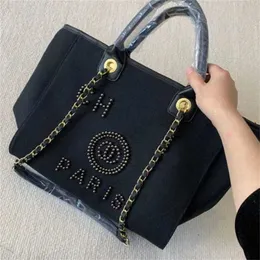 80% official site usa Luxury Fashion Evening Bags Brand Handbags Pearl Tote Canvas Beach Bag Female Portable Shoulder Large Capacity Big Handbag Ladies Backpack SRFK