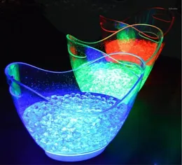 Party Decoration 8l Bar LED Ice Buckets Acrylic Luminous Barrel Rechargeable Changing Hink Champagne Beer Plastic3829108