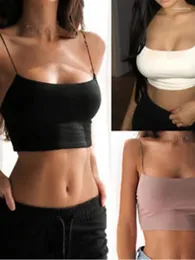 Damen-Tanks, Sommer, solides Tank-Top, Trend-Hosenträger, schlanke Crop-Tops, sexy Taille, freiliegende Damenbekleidung, Low-Cut-Krawatte, Mini-Basic, Ropa De Mujer