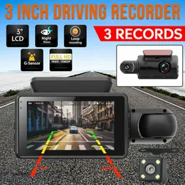إلكترونيات أخرى 1080p WiFi Dash Cam كاميرات الأمامية والخلفية والداخل 3 مع GPS Dual Lens DVR Night Dashcam Camera Auto J230427