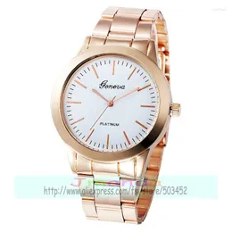 Wristwatches 100pcs/Lot Fashion Geneva Stell Belt Watch For Women Simple Alloy Strip Scale Wristwatch No Drill Zegarek Damski Wholesale