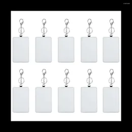 Keychains 10Pcs Dye Sublimation Rectangle Portable Transportation Card Holder Work Printable Keychain