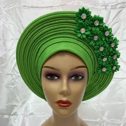 Stoff und Nähen afrikanische Kopfbedeckung Turban nigerianischer Aso Oke Stoff muslimische Kopfbedeckung Gele Kopfbedeckung Sego Kopfbedeckung hohe Qualität 230427