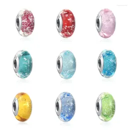 Loose Gemstones 925 Sterling Silver Pink Lake Blue Green Yellow Murano Glass Diy Fine Beads Fit Charms Jewerly Bracelet Accessories