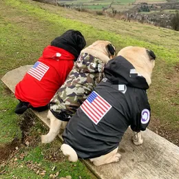 Skivor varmt husdjurskläder regnrock för valp små stora hundar kläder franska bulldoggkläder mops huvtröjor hund vindbrytare jacka s5xl