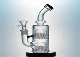 8 tum 12 Arms Tree Perc Oil Rigs Hookahs Tjock Glass Bong Double Tree Percolator Dab Rig med 14 mm Joint Waterpipes Bubbler Pipe 5037418