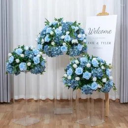 Decorative Flowers 45cm-70cm Custom Large Artificial Flower Ball Wedding Table Centerpieces Stand Decor Geometric Shelf Party Stage Di 12 LL