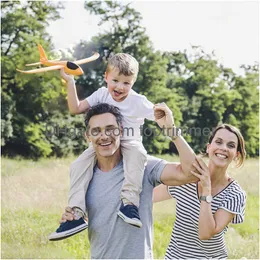 Novelty Games Gnalgnat Flying Airplane Toy With Launcher Throwing Foam Activities For Kids 2 Flight Mode Outdoor Toys Gifts Age 4 5 6 Am7Zi