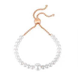 Strand Fashion Pearl Women Bracelets Ajuste Ajuste Ajuste Corrente de aço inoxidável para namorada Jóias Criativo Bracelet Breadled