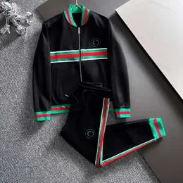 Luxury men's clothing cotton tracksuit winter jacket zipper cardigan coat designer tracksuits ribbon embroidered pants casual trousers two piece set