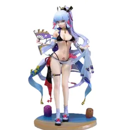 Anime manga 16cm genshin påverkar badkläder bikini kamisato ayaka sexig tjej nime action figur modell garage kit staty prydnad leksaker docka gåva z0427
