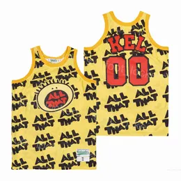 Film All That 00 Kel Basketball Film Jerseys Mitchell Serial serial programowy Summer Striped Hiphop dla fanów sportu oddychający zespół Pure Cotton University Emetree