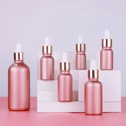 Bottles 1X 5-100ml Rose Gold Dropper Refillable Bottle Essential Oil Serum Lotion Liquid Sub-Bottle Cosmetic Packing Pipette Jars