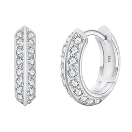 Orecchini moda donna uomo 15mm diametro 925 orecchini a cerchio in argento sterling con diamanti moissanite bel regalo per amico