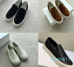 O * simples sapatos da sorte sapatos femininos de couro de um passo sola grossa fundo plano couro puro cabeça redonda branco casual sapatos preguiçosos