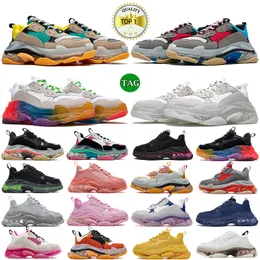 Triple S Clear Sole Casual Shoes Designer Homens Mulheres Velhas Plataforma de Plataforma bege Verde Amarelo Branco Branco Flou Fashion Fashion Luxury Bubble Bottom Crystal Trainers