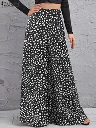 Capris 2023 Spring Loose Wide Pantalon Women Disual Polka Dots Proutser Zanzea prant pratic pants palazzo ol capris