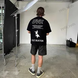 Men's T-Shirts Cole Buxton X UVU Street Fashion Letter Print Oversized T Shirt Embroidery Cotton Summer Breathable and Comfortable T231127