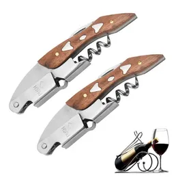Multifunctional Wine Bottle Opener With Wooden Handle Professional Waiters Corkscrew Bottle Opener and Foil Cutter