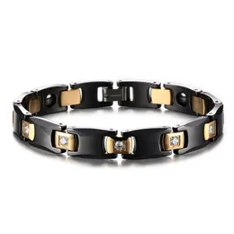 316L Edelstahl Modeschmuck Schwarz Hämatit Armband Gesundheit Keramik Zirkonia Armreif Herren Manschette Armbänder