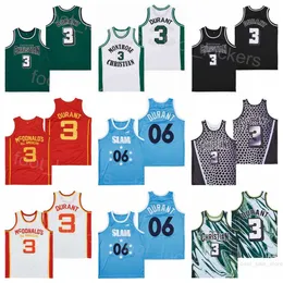 Basketball High School 3 Kevin Durant Maglie Montrose Christian Movie SLAM MCDONALDS All American Stitched Pullover College Team Nero Verde Bianco Rosso Blu Film