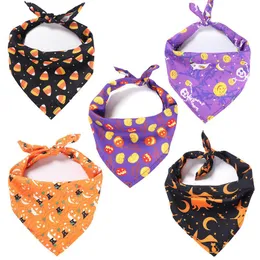 Acessórios 30/50 pçs cão bandana halloween abóbora doces bruxa algodão ajustável cães de estimação cachecol bandanas filhote de cachorro lenço acessórios para cães