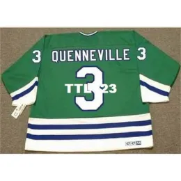 740 # 3 JOEL QUENNEVILLE Hartford Whalers 1988 CCM Away Hockey Jersey ou personalizado qualquer nome ou número retro Jersey