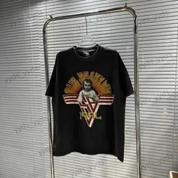 T-shirty męskie Święty Michael Angel Głowa nadruk krótki rękaw High Street Vintage Cotton Casual Oversize T-koszule dla mężczyzn T231127