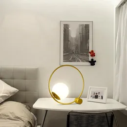 Table Lamps Europe Led Color Glass Wood Lamp For Bedroom Bedside Abajur De Mesa