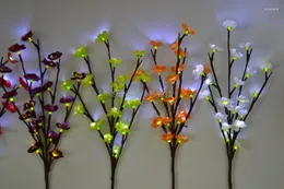 Flores decorativas Bateria LED Blossom Plum Branch Light 20 "20L White Up 7 Cores de você escolher