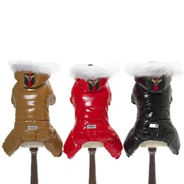 Skor vattentät och snötät snowsuit stil husdjurshund vinterkläder fyra ben tjocka varma rockar jackor för små valpkläder