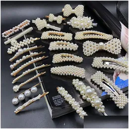 Hair Accessories Mtistyle Women Pearl Clip White Barrettes Gift For Love Girlfriiend Fashion Wholesale Epacket Drop Delivery Baby Kids Dhaik