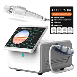 Gold Fractional RF Microneedling Acne Scars Wrinkle Removal Machine RF Microneedling For Lighten Skin Tone Collagen Rebuild Anti-aging