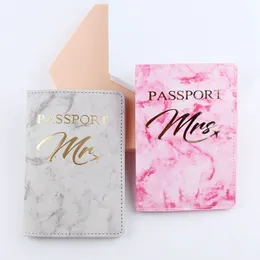 Casal rosa Capa de passaporte Tie-Dye Color Passport Protector Passport Clip PU Travel Document Bag Passport Holder Travel