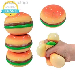 Decompression Toy Burger Stress Ball 3D Squishy Hamburger Fidget Toys Silicone Decompression Silicone Squeeze Fidget Ball Fidget Brinquedo Sensorial 2022