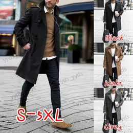 Giubbotti da uomo 2021 Trench Cappotto da uomo lungo Cappotto slim britannico Versione coreana Cappotto nero Moda Abbigliamento uomo La Ropa De Los Hombres T231127