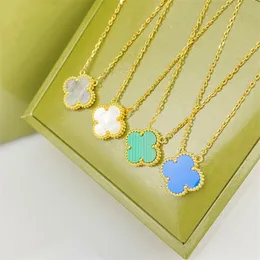 2024 18K Gold Girl Four-leaf Clover Cleef Pendant Necklace Fashional Luxury Designer Pearl Diamond pendant Valentine's Mother's Day Girls Gift