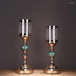 Ljushållare Creative Gold Centros de Mesa Para Boda Candelabra Votive Holder Candlestick Candles Home Decoration